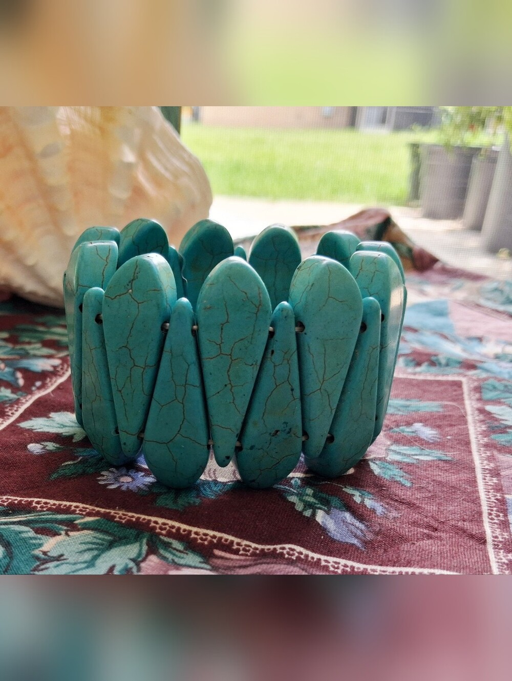 Simulated Turquoise Stretch Stone Bracelet - Turquoise